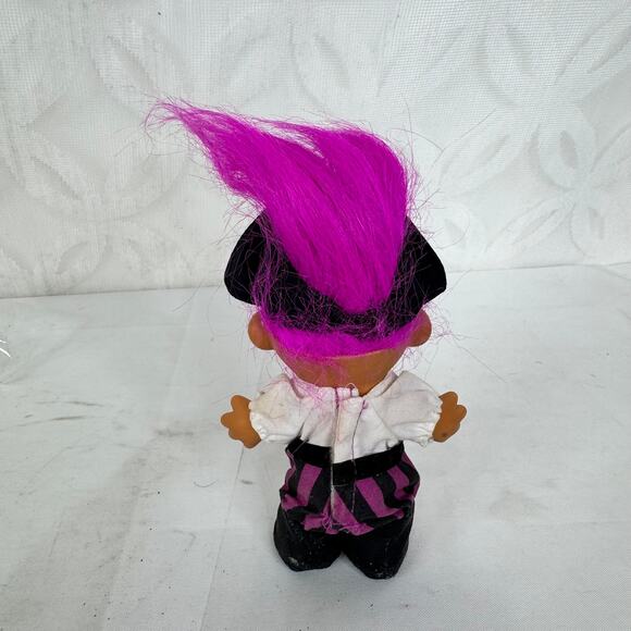 Vintage Pirate Troll Hat Eye Patch 4" Purple Hair - Picture 2 of 4